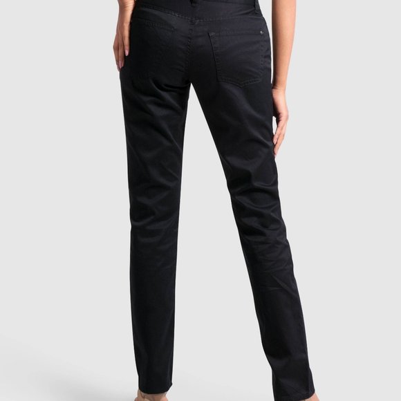 OLGYN Women Black Denim Pant Traditional Slim Fit - Picture 2 of 5